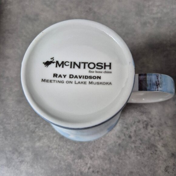McIntosh Ray Davidson "Meeting on Lake Muskoka" Fine Bone China Coffee Tea Mugs - Picture 6 of 6